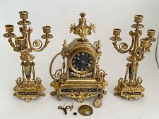 Working 19th. Century Antique Gilded Bronze French Clock Pendulum Key Serviced picture