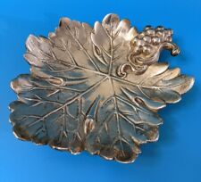 Vintage Vine & Co. Brass Grape Leaf Dish Made in Colonial Virginia USA picture