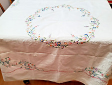 Vintage Tablecloth Hand Embroidered 53x49.5