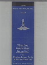 Matchbook Cover Newton Wellesley Hospital Newton Lower Falls, MA picture