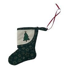 Christmas Stocking Cross Stitch Tree & Candy Cane 5 Inch Ornament picture