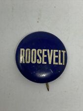 Vintage Roosevelt Pinback Button Campaign Blue Greenduck Co. Presidential picture