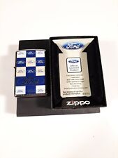 New Zippo Lighter Ford Automaker, Blue and White New Never Struck picture