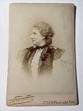 1896 French Women BLACK LACE antique Cabinet Card Photo PIERRE PETIT Paris picture