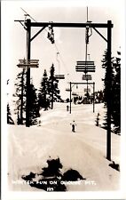 Vtg Vancouver BC Canade Grouse Mountain Skiers Skiing Ski Lift RPPC Postcard picture