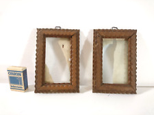 2 Antique Tramp Art Picture Frame in Pair Small Size picture