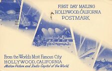 Vintage 1948 First Day Mailing Cancellation Hollywood CA Postcard     CA002 picture