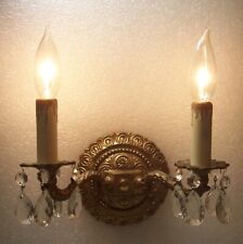 Vtg Spanish Sconce Art Louis XV French Brass MCM Wall Light Petite Fixture #B1 picture