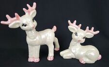 Pair of 2 Vintage Deer Reindeer MCM Christmas Mid Century Modern Figurines 1989 picture