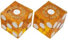 Genuine Four Queens Las Vegas Casino Dice Pair Yellow Polished Mixed Serial #s picture