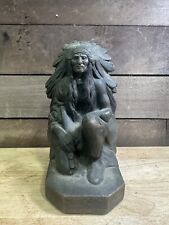 ANTIQUE NATIVE AMERICAN INDIAN CHIEF KATHODIAN BRONZE WORKS ART BRONZE BE STATUE picture