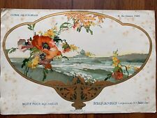 Antique Pre-1900 French Original Lithography pattern for a Japanese fan picture