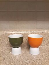 Pr Vintage MOD Double EGG CUPS/ Sakki JAPAN Orange/Green picture