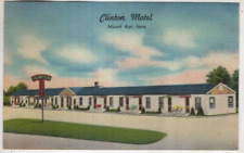 LINEN Postcard      CLINTON MOTEL  -  MOUNT AYR, IOWA picture