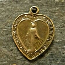 Bronze Tone Miraculous Medal Charm, Heart Shaped  picture