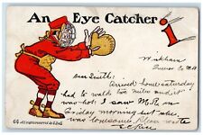 c1905 Man Baseball An Eye Catcher Carpenter New Brunswick Canada Posted Postcard picture