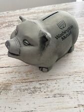Metal Piggy Bank Washington Mutual Bank- Rare vintage find savings bank 1974 picture