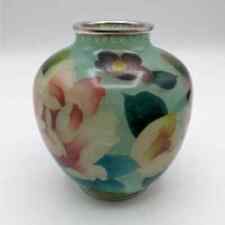 Antique Plique-a-Jour Meiji Glass Japanese Bud Vase Cloisonné Enamel 3-3/8