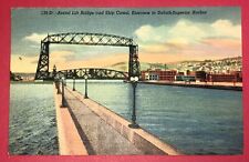 Postcard Minnesota Entrance to Duluth-Superior Harbor Aerial Lift Bridge & Canal picture