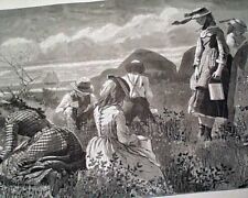 Artist WINSLOW HOMER Gathering Berries 1874 Harper's Weekly PRINT Illustration  picture