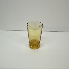 Amber Shot Glass Mid Century lined base 2.5