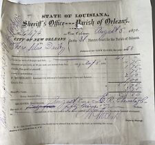Antique 1870 NEW ORLEANS Louisiana NOLA Orleans Parish TAX Receipt Dep Sheriff picture
