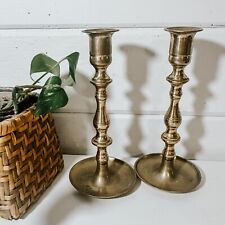 Vintage Antique Brass Set of 2 Candlestick Holders picture