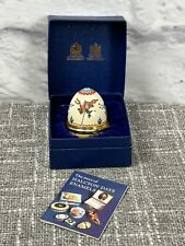 Vintage Halcyon Days Enameled Egg Trinket Box Hinged Carousel Easter 1981 picture