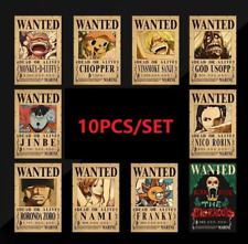 10PCS Anime Luffy Straw Hat Pirates One Piece Wanted Posters After Wano Bounties picture