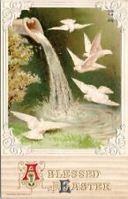 C1910 John Winsch Blessed Easter White Doves Heart Shaped Well Postcard 715 picture