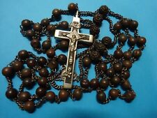 long ANTIQUE french PRIEST rosary  / COROZO /  1850-1880 /   monastery FRANCE picture