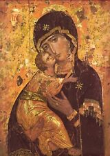 Wooden Ancient Icon Saint Mary/Virgin of Vladimir (5.5