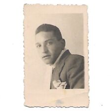 Antique CDV Photo Handsome Italian Man Dark Hair 1930s Young Attractive Face picture