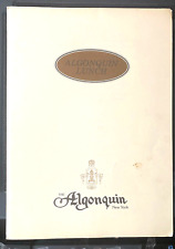 Hotel Algonquin dinner menu New York 1990s VINTAGE NM nice condition picture