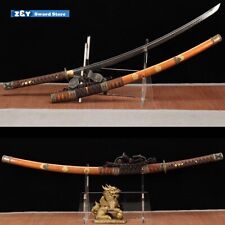 Tachi T10 Steel Katana Battle Ready Sharp Japanese Samurai Sword Real Hamon  picture