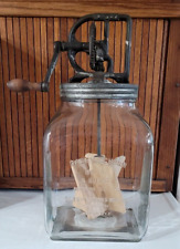 Antique Vintage Glass Dazey Butter Churn No 80 ~ Hand Crank ~ Wooden Paddles picture