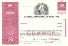 Republic Industrial Corp. - 1957 dated Specimen Stock Certificate - Specimen Sto picture