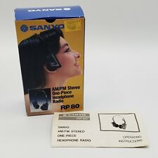 Sanyo Model RP 80 AM/FM Radio STEREO Folding Headphones BOX & INSTRUCTIONS ONLY picture