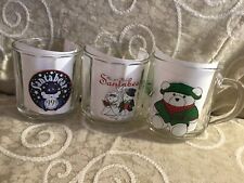 Vintage Marshall Fields Holiday Santa Bear Mugs 1999-2000-2003 Set Of 3 picture