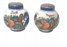 Vintage Ceramic/ Pottery Portugal Salt & Pepper Shakers Hand Painted picture
