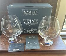 Marquis By Waterford Vintage Tasting Crystal Brandy/Wine Glasses Set Of 2 NIB picture