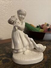 Vintage Girl Figurine Geese Holland Mold 1976 picture