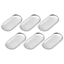 6pcs Stainless Steel Decorative Trays Silver Bathroom Cosmetic Trays (7 Inch) picture