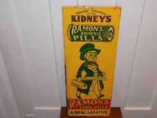 Vintage Ramon’s Brownie Pills Kidney Laxative Embossed Sign picture