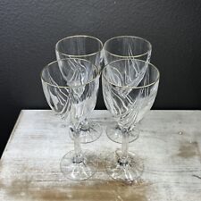 Lenox Crystal DEBUT GOLD Rim Wine Water Glass Goblets 8.25” Heavy picture