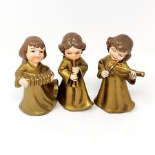 Vintage 1960s Gold Musical Angel Trio Figurines Japan  4 1/2