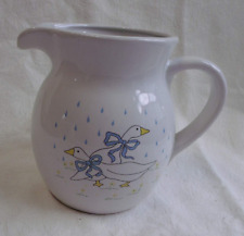 Vintage 80's Blue Ribbon Geese Goose Pitcher picture
