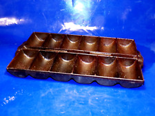 Unusual Antique Cast Iron French Roll / Cornbread Pan mk'd B 11 picture