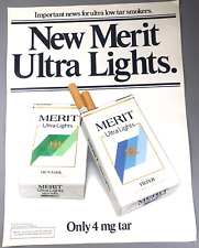 Vintage 70's 80's MERIT Ultra Light Cigarettes Ad Promo Poster 16
