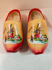 Vintage painted wooden shoes from Holland picture
